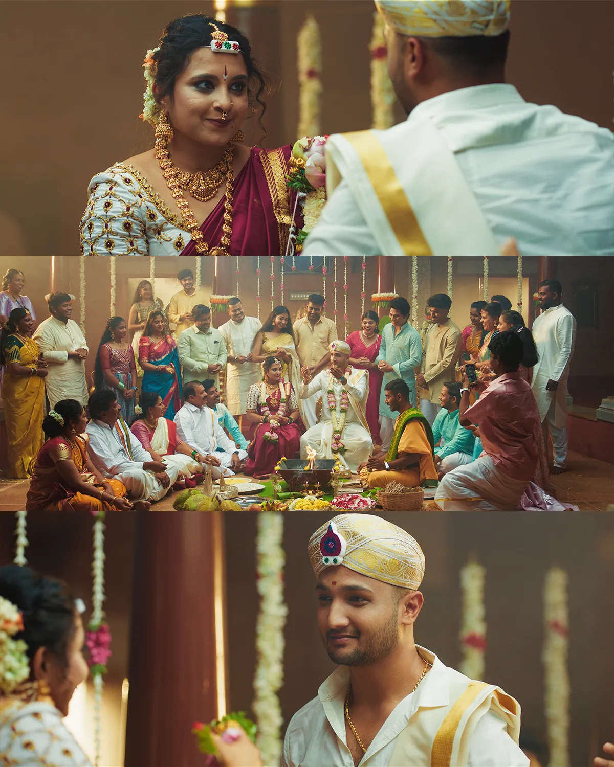 In His Name — editorial collage of three frames from the music video
